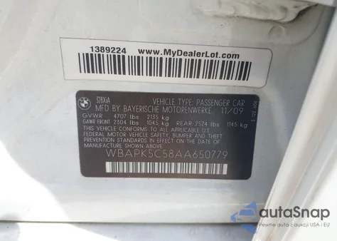 2010 BMW 328I xDrive z USA, uszkodzony, nr VIN WBAPK5C58AA650779